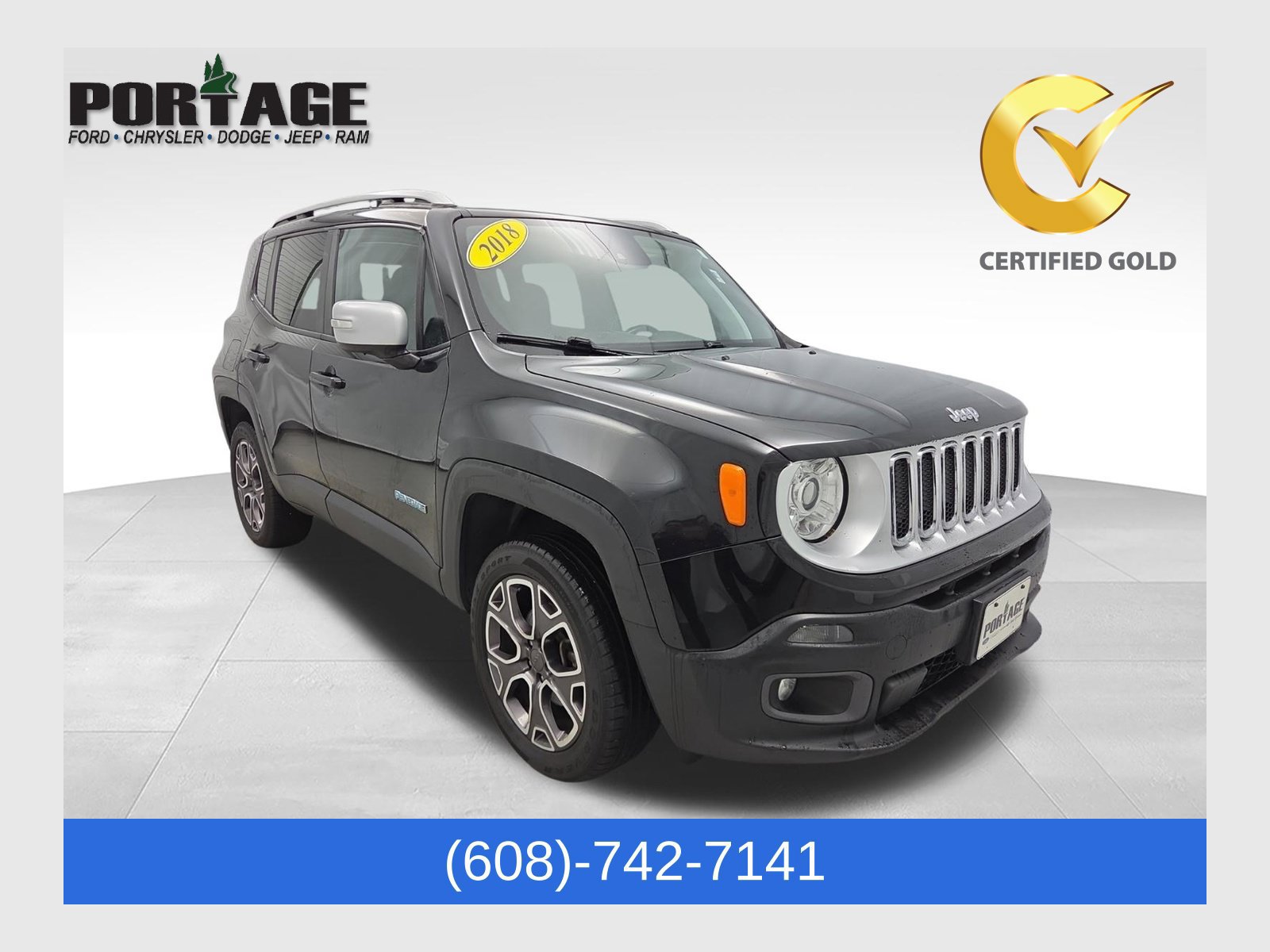 Certified 2018 Jeep Renegade Limited w/ UConnect 8.4 Nav Group AWD/4WD image 1