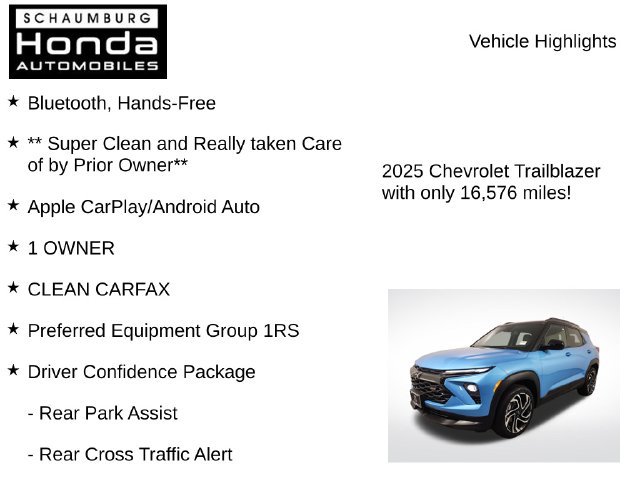 Used 2025 Chevrolet TrailBlazer RS w/ Driver Confidence Package AWD/4WD image 8