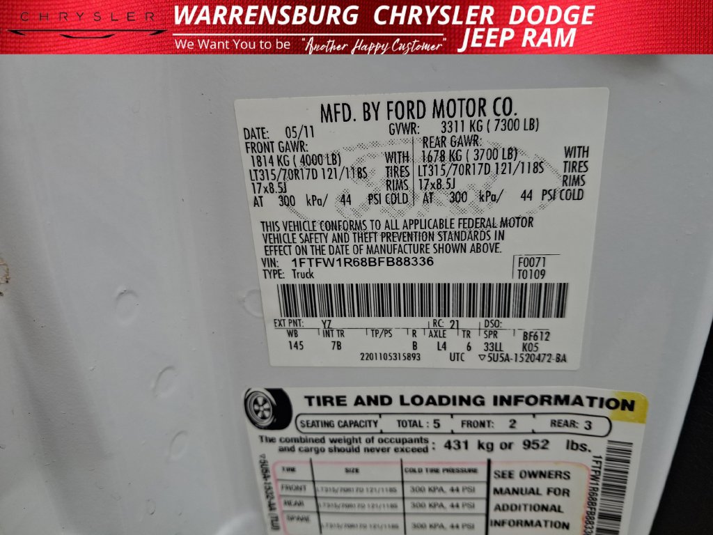 Used 2011 Ford F150 Raptor w/ Raptor Luxury Pkg AWD/4WD image 10