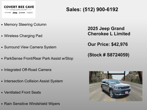 New 2025 Jeep Grand Cherokee L Limited w/ Luxury Tech Group II RWD image 24