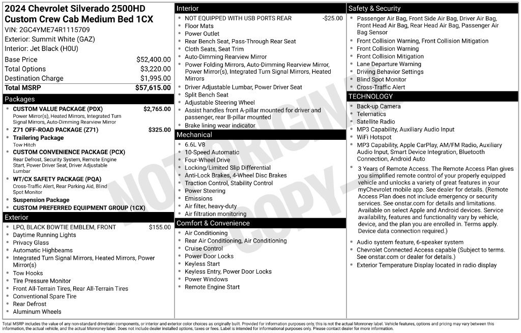 Used 2024 Chevrolet Silverado 2500 Custom w/ Custom Value Package AWD/4WD image 4