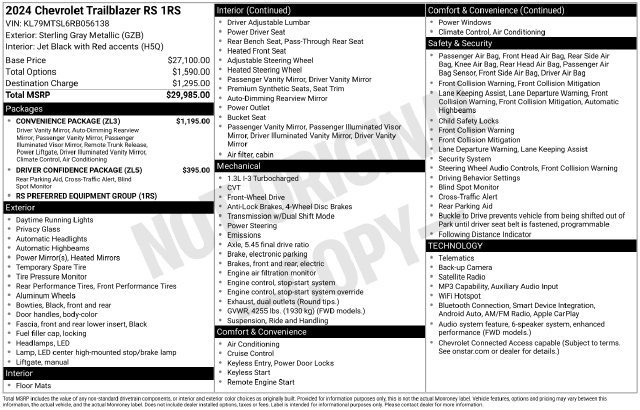 Used 2024 Chevrolet TrailBlazer RS w/ Convenience Package FWD image 2