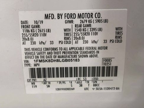 Used 2020 Ford Explorer XLT w/ Equipment Group 202A AWD/4WD image 38