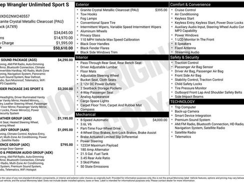 Used 2022 Jeep Wrangler Unlimited Sport w/ Sun And Sound Package AWD/4WD image 5