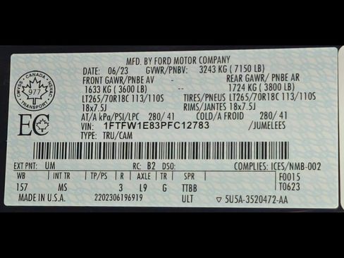 Used 2023 Ford F150 XLT w/ Equipment Group 302A High AWD/4WD image 59