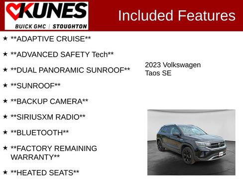 Used 2023 Volkswagen Taos SE w/ Panoramic Sunroof Package AWD/4WD image 2