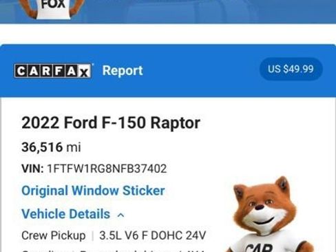 Used 2022 Ford F150 Raptor w/ Equipment Group 801A High AWD/4WD image 8