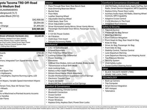Used 2024 Toyota Tacoma TRD Off-Road w/ TRD Off Road Upgrade Package AWD/4WD image 34