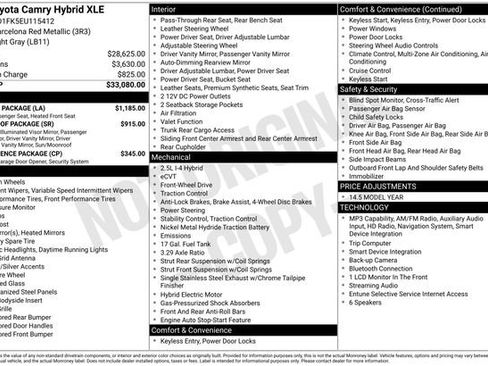 Used 2014 Toyota Camry XLE w/ Leather Package FWD image 20