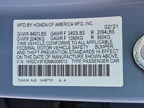 Used 2021 Honda Accord Touring image 29