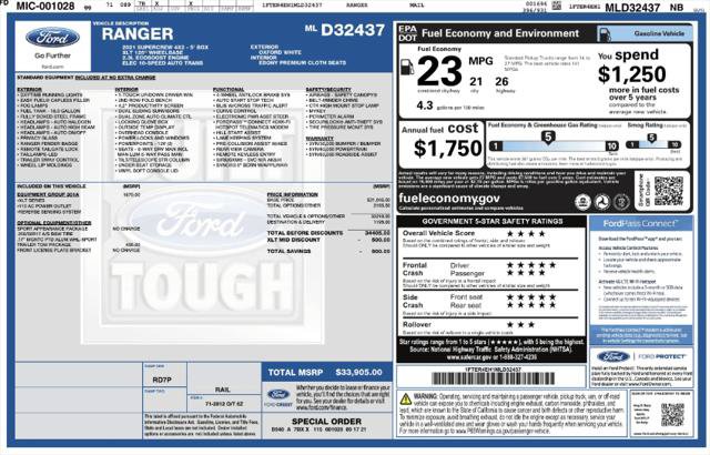 Used 2021 Ford Ranger XLT w/ Equipment Group 301A Mid RWD image 4