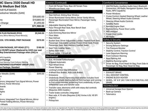 Used 2018 GMC Sierra 2500 Denali w/ Duramax Plus Package AWD/4WD image 5