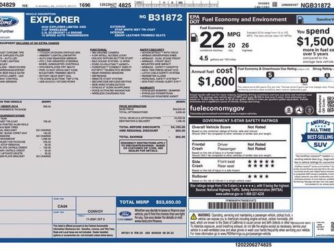 Used 2022 Ford Explorer Limited w/ Equipment Group 301A AWD/4WD image 27