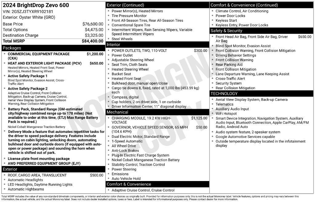 Used 2024 Chevrolet Brightdrop 600 w/ Commercial Equipment Package AWD/4WD image 15
