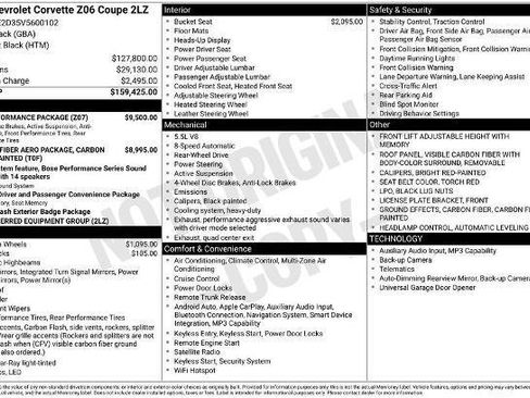 New 2027 Chevrolet Corvette Z06 w/ Z07 Performance Package RWD image 37