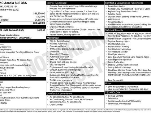 Certified 2023 GMC Acadia SLE w/ LPO, Floor Liner Package FWD image 6