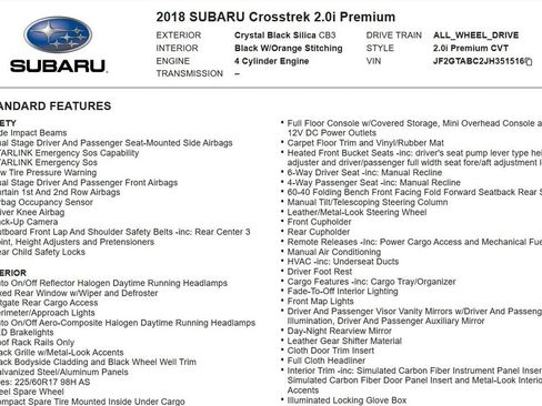 Used 2018 Subaru Crosstrek 2.0i Premium AWD/4WD image 15