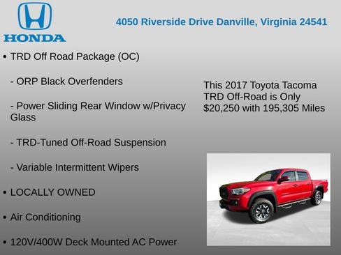 Used 2017 Toyota Tacoma TRD Off-Road AWD/4WD image 12