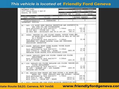 Used 2024 Ford F150 Platinum w/ Equipment Group 702A High AWD/4WD image 4