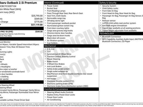 Used 2012 Subaru Outback 2.5i Premium w/ Popular Pkg 1B image 5