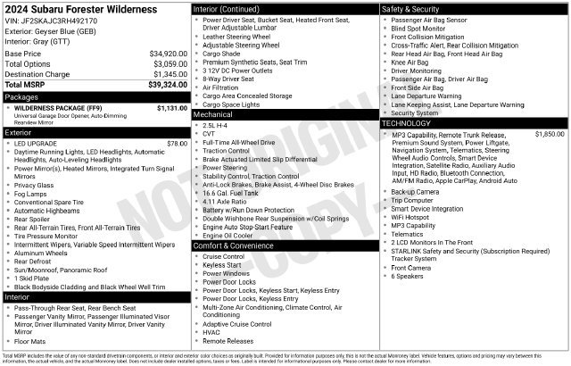 Used 2024 Subaru Forester Wilderness w/ Wilderness Package AWD/4WD image 24