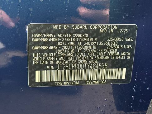 New 2026 Subaru Outback Premium AWD/4WD image 36