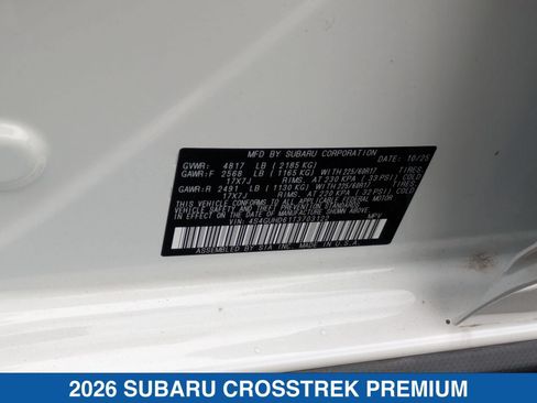 Certified 2026 Subaru Crosstrek 2.5i Premium AWD/4WD image 37