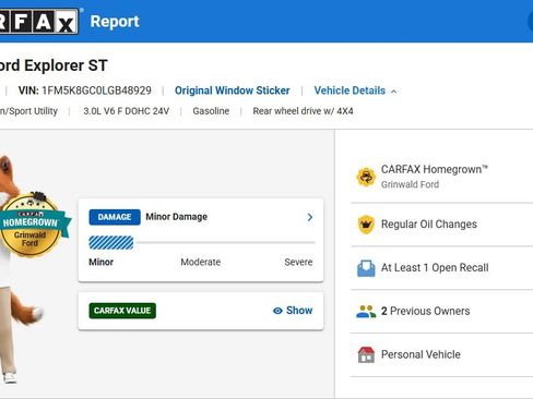 Certified 2020 Ford Explorer ST w/ ST Street Pack AWD/4WD image 2