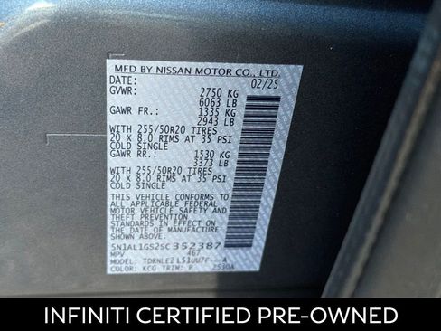 Certified 2025 INFINITI QX60 Sensory w/ Vision Package image 30