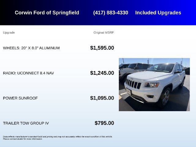 Used 2015 Jeep Grand Cherokee Limited w/ Trailer Tow Group IV AWD/4WD image 5
