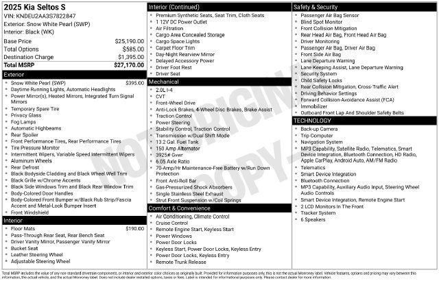 Used 2025 Kia Seltos S FWD image 7