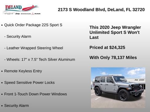Used 2020 Jeep Wrangler Unlimited Sport S AWD/4WD image 12
