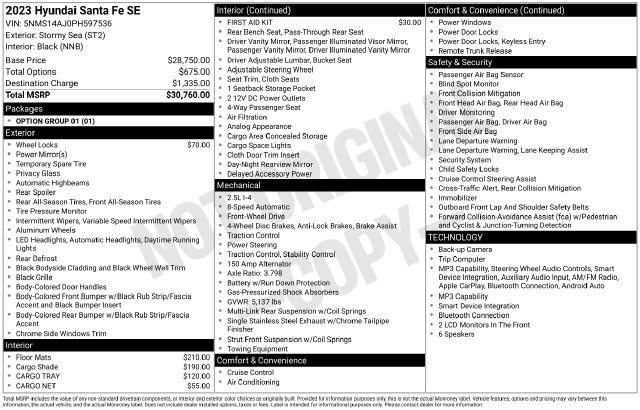 Certified 2023 Hyundai Santa Fe SE FWD image 36