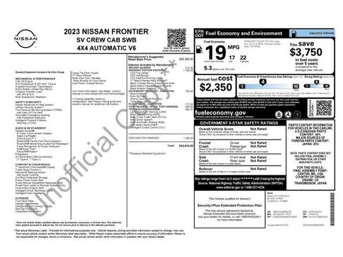 Used 2023 Nissan Frontier SV w/ Midnight Edition Package AWD/4WD image 14
