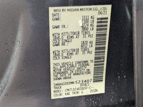 Used 2021 Nissan Titan PRO-4X w/ Pro-4x Convenience Package image 33