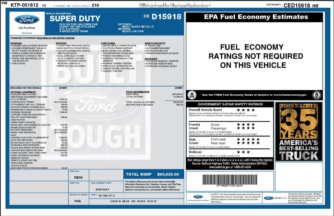 Used 2012 Ford F250 Lariat w/ Chrome Pkg AWD/4WD image 4