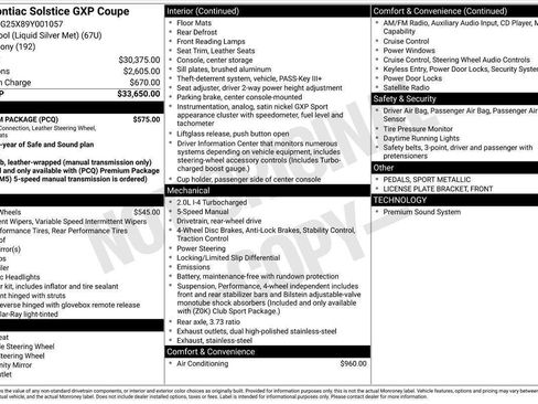 Used 2009 Pontiac Solstice GXP w/ Premium Package RWD image 3