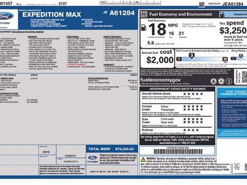 Used 2018 Ford Expedition Max Limited w/ Equipment Group 302A image 50