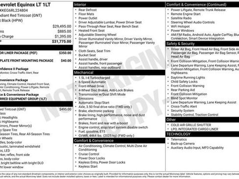 Certified 2024 Chevrolet Equinox LT w/ LPO, Floor Liner Package FWD image 28