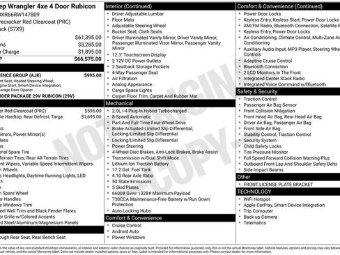 Used 2024 Jeep Wrangler Unlimited Rubicon 4xe w/ Convenience Group AWD/4WD image 26