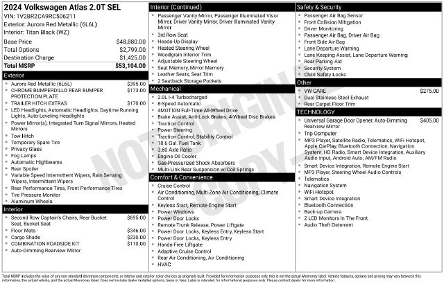 Certified 2024 Volkswagen Atlas SEL AWD/4WD image 33