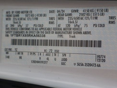 Used 2024 Ford Transit 250 148 High Roof w/ Load Area Protection Package RWD image 45