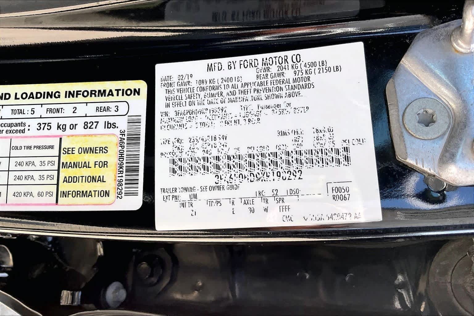 Used 2019 Ford Fusion SE w/ Equipment Group 151A FWD image 33