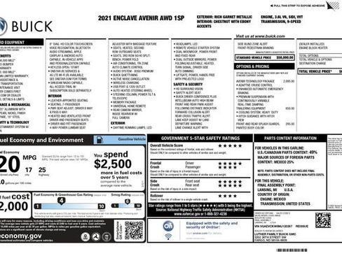 Used 2021 Buick Enclave Avenir w/ Avenir Technology Package image 3