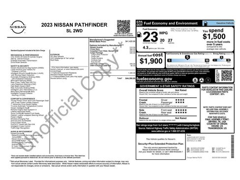 Used 2023 Nissan Pathfinder SL w/ Cargo Package FWD image 45