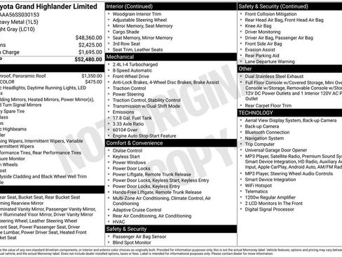 Used 2025 Toyota Grand Highlander FWD image 1