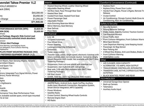 Used 2018 Chevrolet Tahoe Premier w/ RST 6.2L Performance Edition image 5