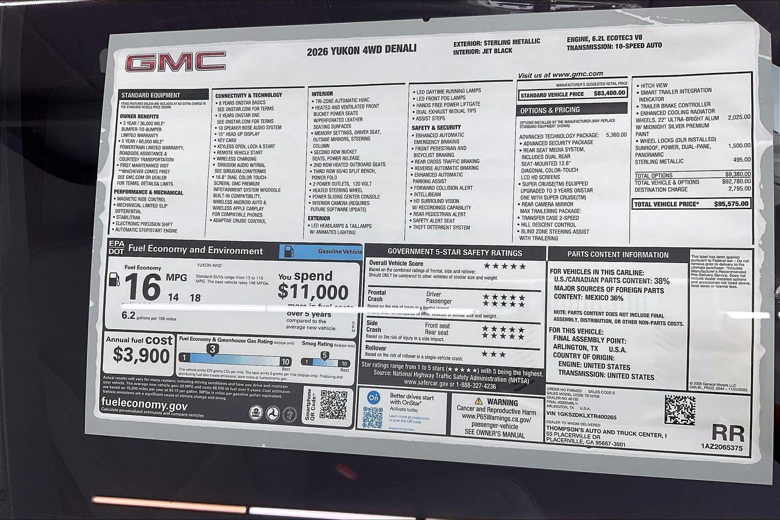 New 2026 GMC Yukon Denali w/ Advanced Technology Package AWD/4WD image 21