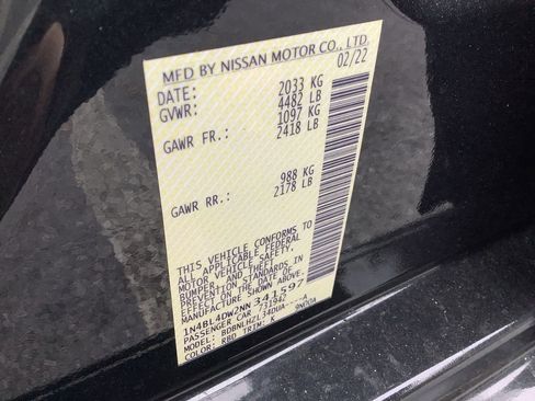 Certified 2022 Nissan Altima 2.5 SV image 30