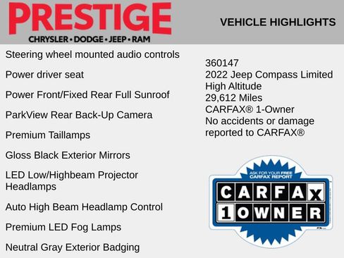 Used 2022 Jeep Compass High Altitude AWD/4WD image 12